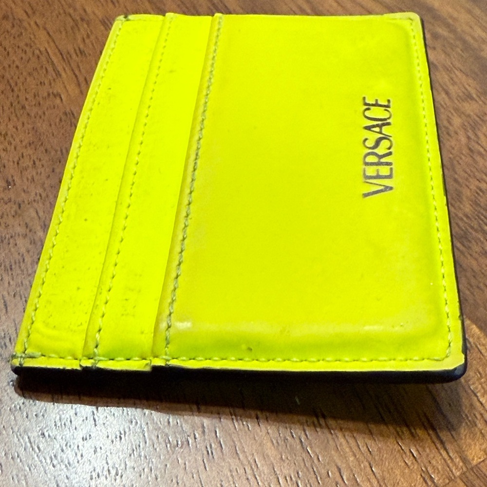 Versace Neon Yellow Card Holder - Picture 10 of 10